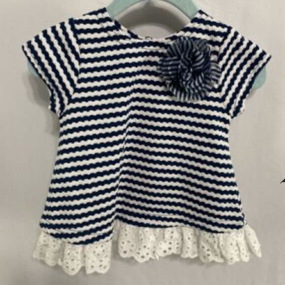 SPECIAL OCCASION by MARMALLATA Striped Flower & Lace Dress - Size 12M - Picture 1 of 5